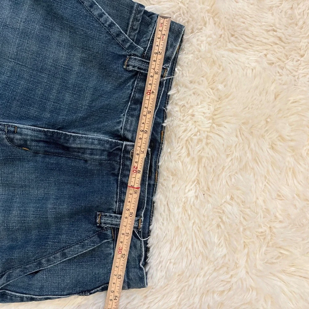 Old Navy Denim Carpenter Shorts Boys 16 Medium Wash Blue Utility Jeans 27 Waist
